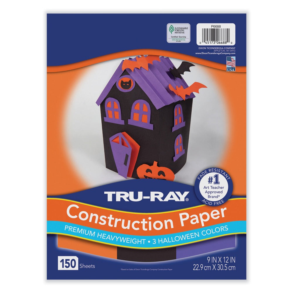 Pacon Tru-Ray 9 x 12 70 lb. Text Weight Construction Paper - Assorted Halloween Colors (150/Pack)