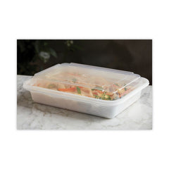 Pactiv Corp. NC838 Newspring VERSAtainer 5 x 7.25 x 2.63 24 oz Plastic Microwavable Containers - White/Clear (150/Carton)