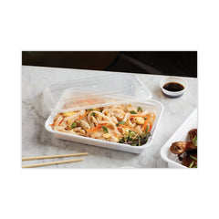 Pactiv Corp. NC838 Newspring VERSAtainer 5 x 7.25 x 2.63 24 oz Plastic Microwavable Containers - White/Clear (150/Carton)