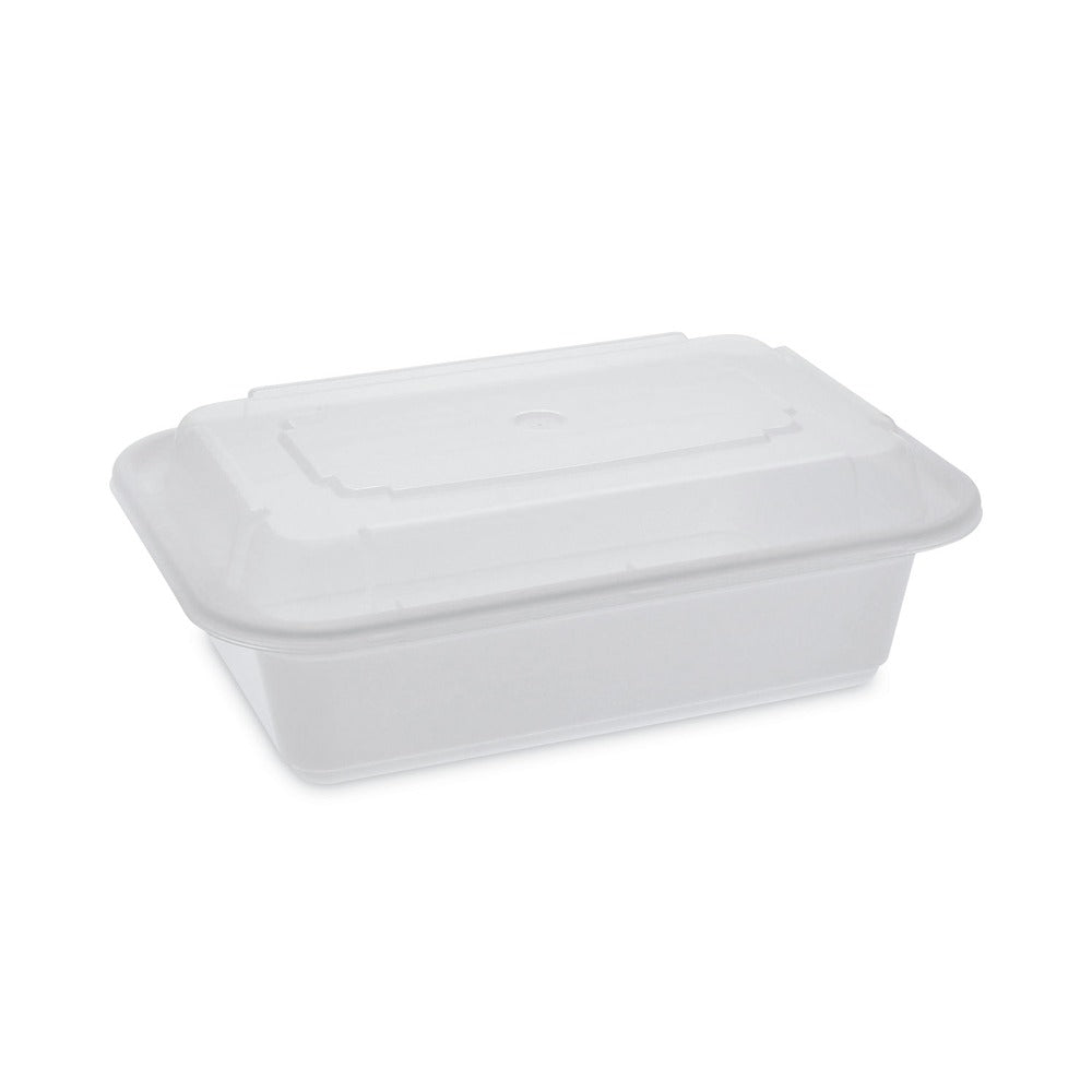 Pactiv Corp. NC838 Newspring VERSAtainer 5 x 7.25 x 2.63 24 oz Plastic Microwavable Containers - White/Clear (150/Carton)