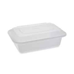 Pactiv Corp. NC838 Newspring VERSAtainer 5 x 7.25 x 2.63 24 oz Plastic Microwavable Containers - White/Clear (150/Carton)