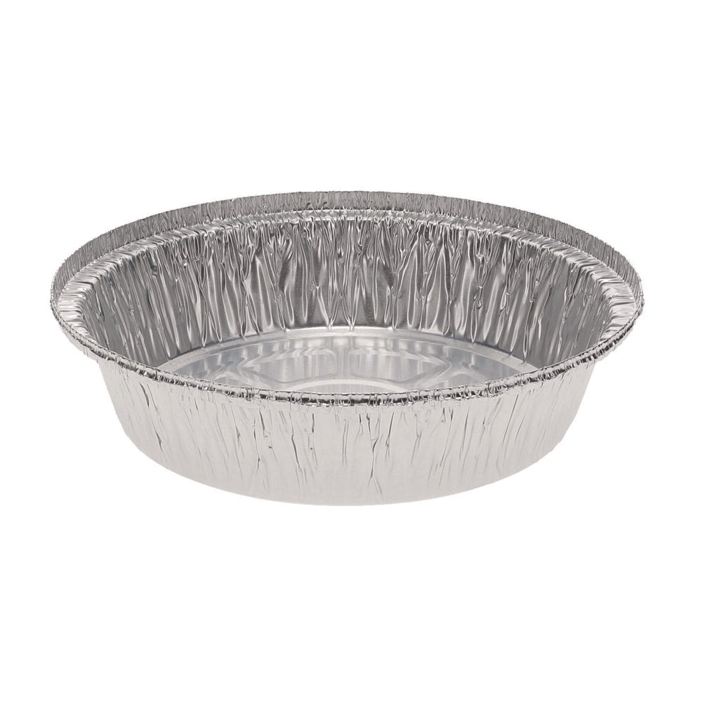 Pactiv Corp. Y52730 7 in. Diameter x 1.53 in. h 24 oz Aluminum Take-Out Container - Silver (250/Carton)