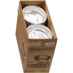 Pactiv Corp. Y52730 7 in. Diameter x 1.53 in. h 24 oz Aluminum Take-Out Container - Silver (250/Carton)