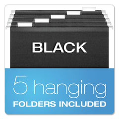 Pendaflex 6 in. Long Desktop File with Hanging Folders - Letter Size/Black