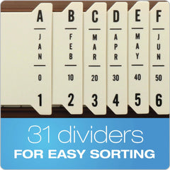 Pendaflex General Purpose 31-Divider Indexed Sorter - Letter Size/Brown Frame