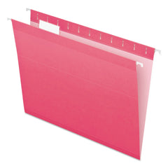 Pendaflex 1/5-Cut Tabs Colored Reinforced Hanging Letter Folders - Pink (25/Box)