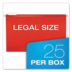 Pendaflex 1/5-Cut Tabs Colored Reinforced Hanging Legal Folders - Red (25/Box)