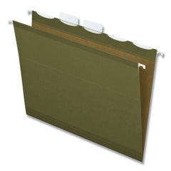 Pendaflex 1/5-Cut Ready-Tab Reinforced Letter Size Hanging File Folders - Standard Green (25/Box)