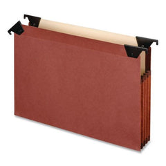 Pendaflex 3 Dividers 1/3-Cut Tabs Letter Size Premium Expanding Hanging File Pockets with Swing Hooks and Dividers - Brown (5/Box)