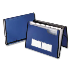 Pendaflex 1/6-Cut Tabs Letter Size 7 Sections Elastic Cord Closure Professional Expanding Organizer - Blue