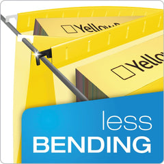 Pendaflex 1/5-Cut Tabs Legal Size SureHook Hanging Folders - Yellow (20/Box)