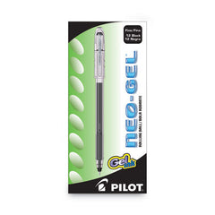 Pilot Neo-Gel Fine 0.7 mm Gel Pen - Black Ink/Black Barrel (1-Dozen)
