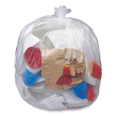 Pitt Plastics Eco Strong Plus 40 in. x 46 in. 16 mic 40 Gallon Can Liners - Natural (250/Carton)