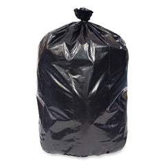 Pitt Plastics 40 Gallon 1.35 mil 40 in. x 46 in. Perforated Roll Eco Strong Plus Can Liners - Black (100/Carton)