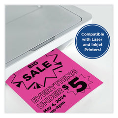 PrintWorks Professional 8.5 in. x 11 in. 65 lbs. Text Weight Color Cardstock - Fuchsia (1-Ream)