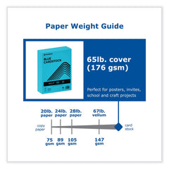 PrintWorks Professional 8.5 in. x 11 in. 65 lbs. Text Weight Color Cardstock - Blue (1-Ream)
