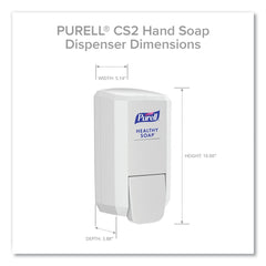 PURELL 4121-06 1000 ml 5.14 in. x 3.83 in. x 10 in. CS2 Hand Sanitizer Dispenser - White (6/Carton)