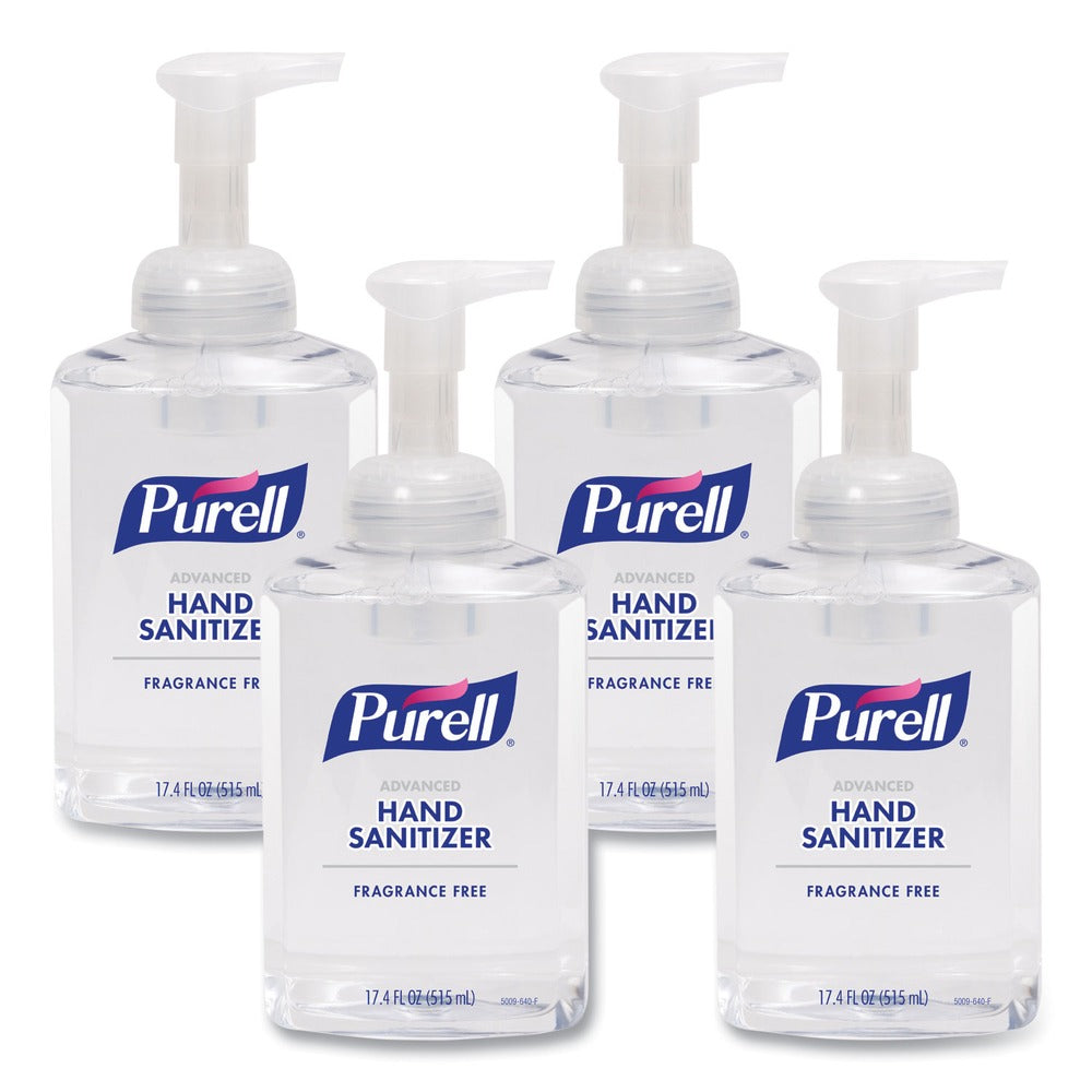PURELL 5009-04 515 mL Pump Bottle Advanced Hand Sanitizer Foam - Fragrance-Free (4/Carton)