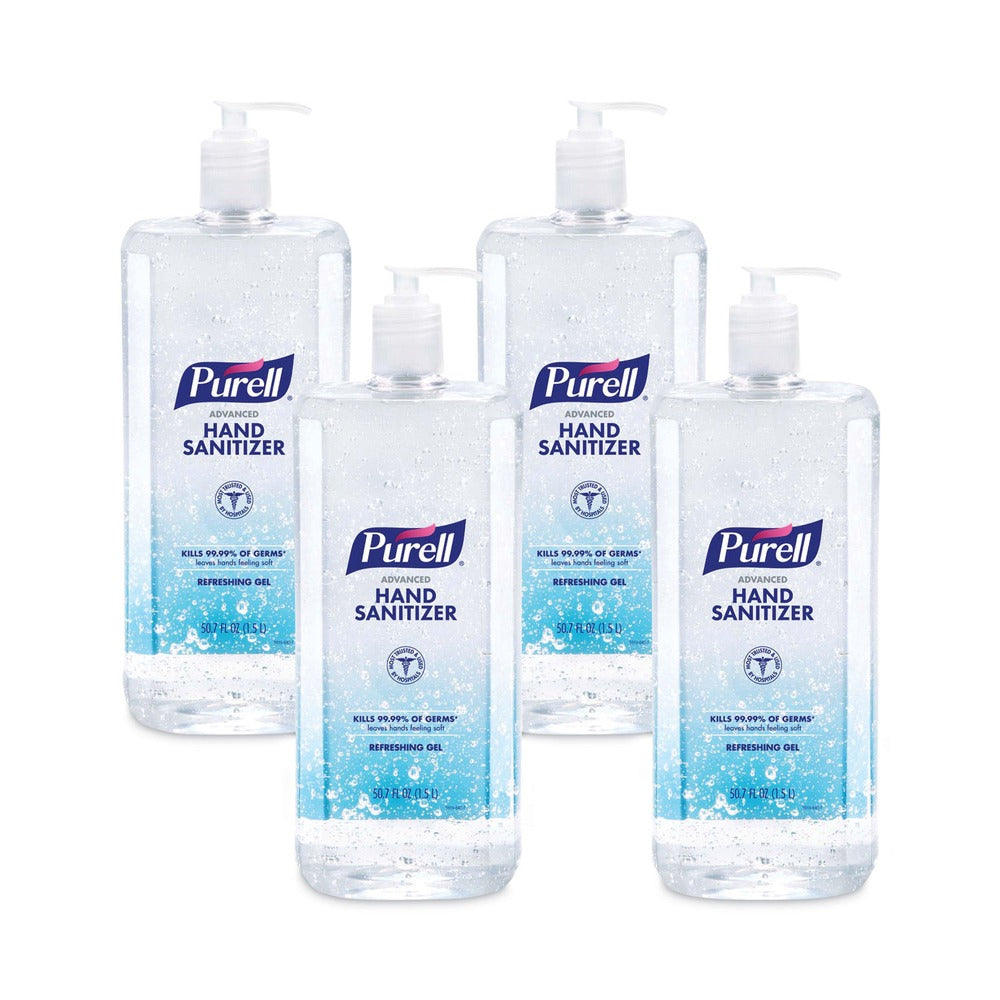 PURELL 1.5 L Pump Bottle Advanced Hand Sanitizer Refreshing Gel - Clean Scent (4/Carton)