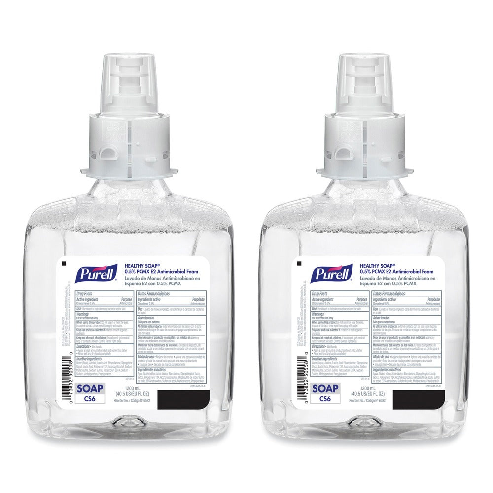 PURELL HEALTHY SOAP 0.5 Percent PCMX E2 Antimicrobial Foam Refill for CS6 Dispensers - Fragrance-Free (2/Carton)