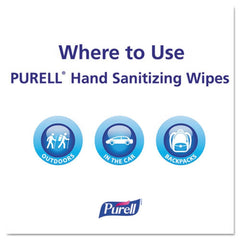 PURELL 9111-12 5.78 in. x 7 in. Premoistened Hand Sanitizing Wipes - Fresh Citrus, White (12/Carton)