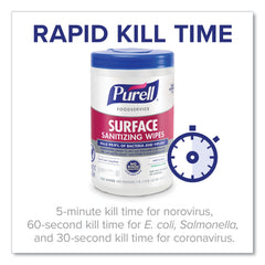 PURELL 10 in. x 7 in. 1-Ply Foodservice Surface Sanitizing Wipes - Fragrance-Free/White (6/Carton)