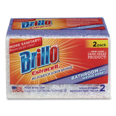 Brillo Estracell 4.5 in. x 2.75 in. Bathroom Sponge - Purple/White (12/Carton)