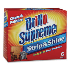 Brillo Strip and Shine 2.5 in. x 2 in. Steel Wool Balls - Gray (24/Carton)