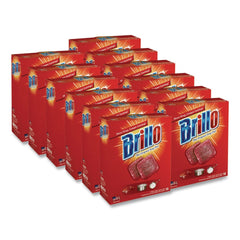 Brillo 23318 2.5 in. x 3 in. Steel Wool Soap Pads - Gray/Pink (12/Carton)