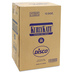 Kurly Kate 3.5 x 3.5 Stainless Steel Scrubbers - Medium/Steel Gray (12/Carton)