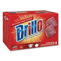 Brillo 2.5 in. x 3 in. Steel Wool Soap Pads - Gray/Pink (12/Carton)