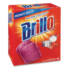 Brillo 3 in. x 3 in. Steel Wool Soap Pads - Gray/Pink (12/Carton)