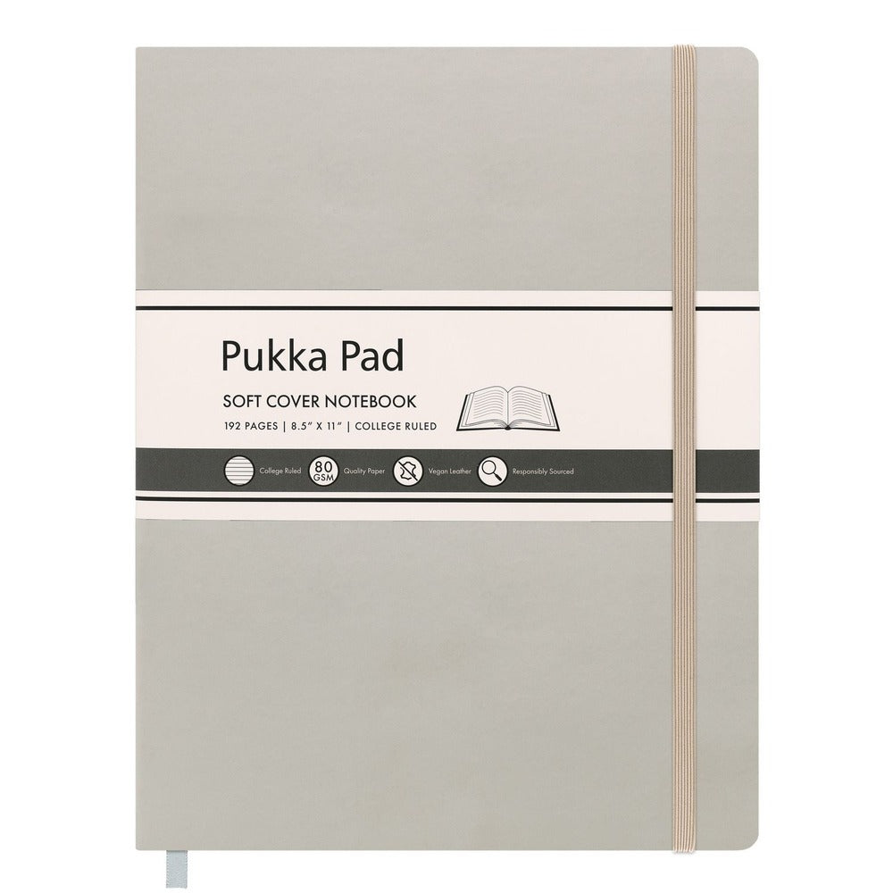 PUKKA PAD 96-Sheets 11 in. x 8.5 in. College Rule Soft Cover Notebook - Pebble Cover