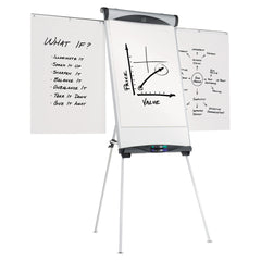 Quartet 27 in. x 39 in. Euro Magnetic Presentation Easel - White Surface, Satin Aluminum Frame