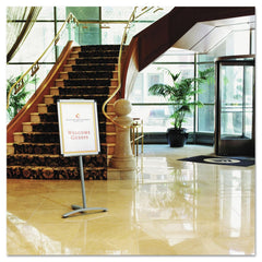 Quartet 18 in. x 24 in. Frame, 54 in. High Improv Lobby Clip-Frame Pedestal Sign - Aluminum