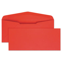 Quality Park 4.13 in. x 9.5 in. #10, Commercial Flap, Gummed Closure, Colored Envelope - Red (25/Pack)