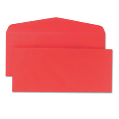 Quality Park 4.13 in. x 9.5 in. #10, Commercial Flap, Gummed Closure, Colored Envelope - Red (25/Pack)