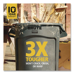 Rubbermaid Commercial BRUTE 44 Gallon Vented Round Resin Container - White (4/Carton)