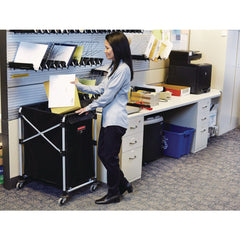 Rubbermaid Commercial 4.98 cu ft. 20.33 in. x 24.1 in. x 34 in. Collapsible X-Cart - Black/Silver