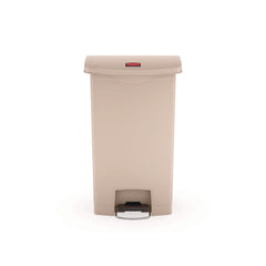 Rubbermaid Commercial 1883460 Streamline 18-Gallon Resin Front Step Style Step-On Container - Beige