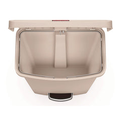 Rubbermaid Commercial 1883460 Streamline 18-Gallon Resin Front Step Style Step-On Container - Beige