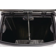 Rubbermaid Commercial Slim Jim 24-Gallon Front Step Style Stainless Steel Step-On Container - Black