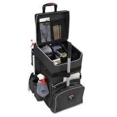 Rubbermaid Commercial Executive 14.25 in. x 16.5 in. x 25 in. 16-Compartment Quick Cart - Dark Gray