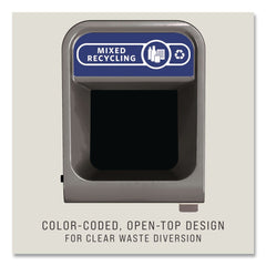 Rubbermaid Commercial 33 Gallon Configure 1 Stream Mixed Recycling Waste Receptacle - Gray
