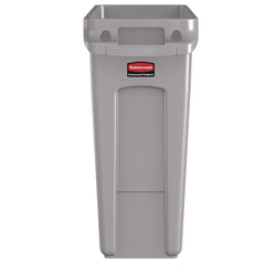 Rubbermaid Commercial 15.875 Gallon Rectangular Plastic Slim Jim Waste Container with handles - Light Gray