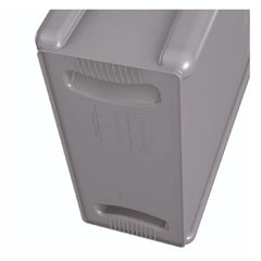 Rubbermaid Commercial 15.875 Gallon Rectangular Plastic Slim Jim Waste Container with handles - Light Gray