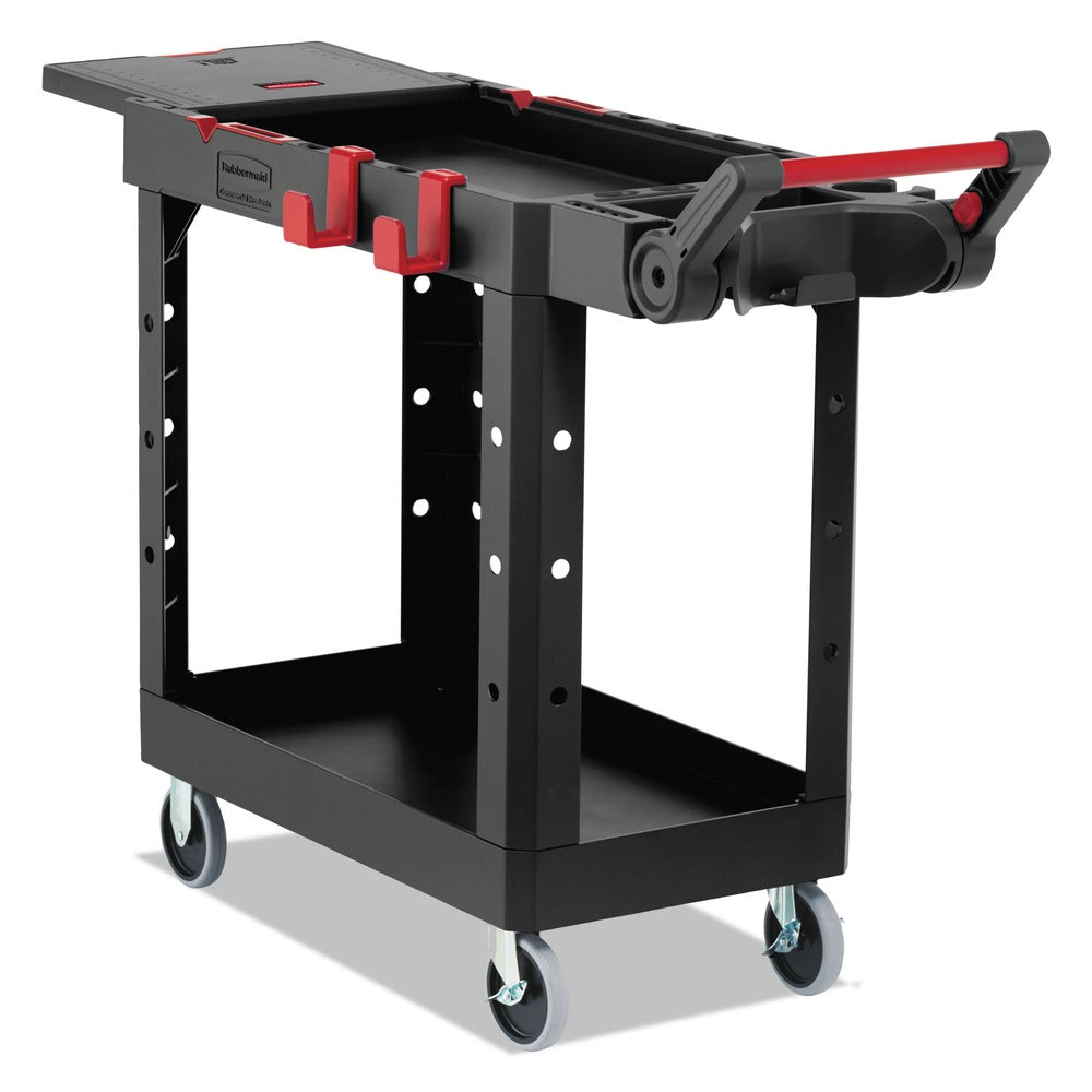 Rubbermaid Commercial Heavy Duty 17.8 in. x 46.2 in. x 36 in. Adaptable Utility Cart - Small, Black