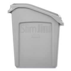 Rubbermaid Commercial Slim Jim 13 gal Polyethylene Under Counter Container - Gray