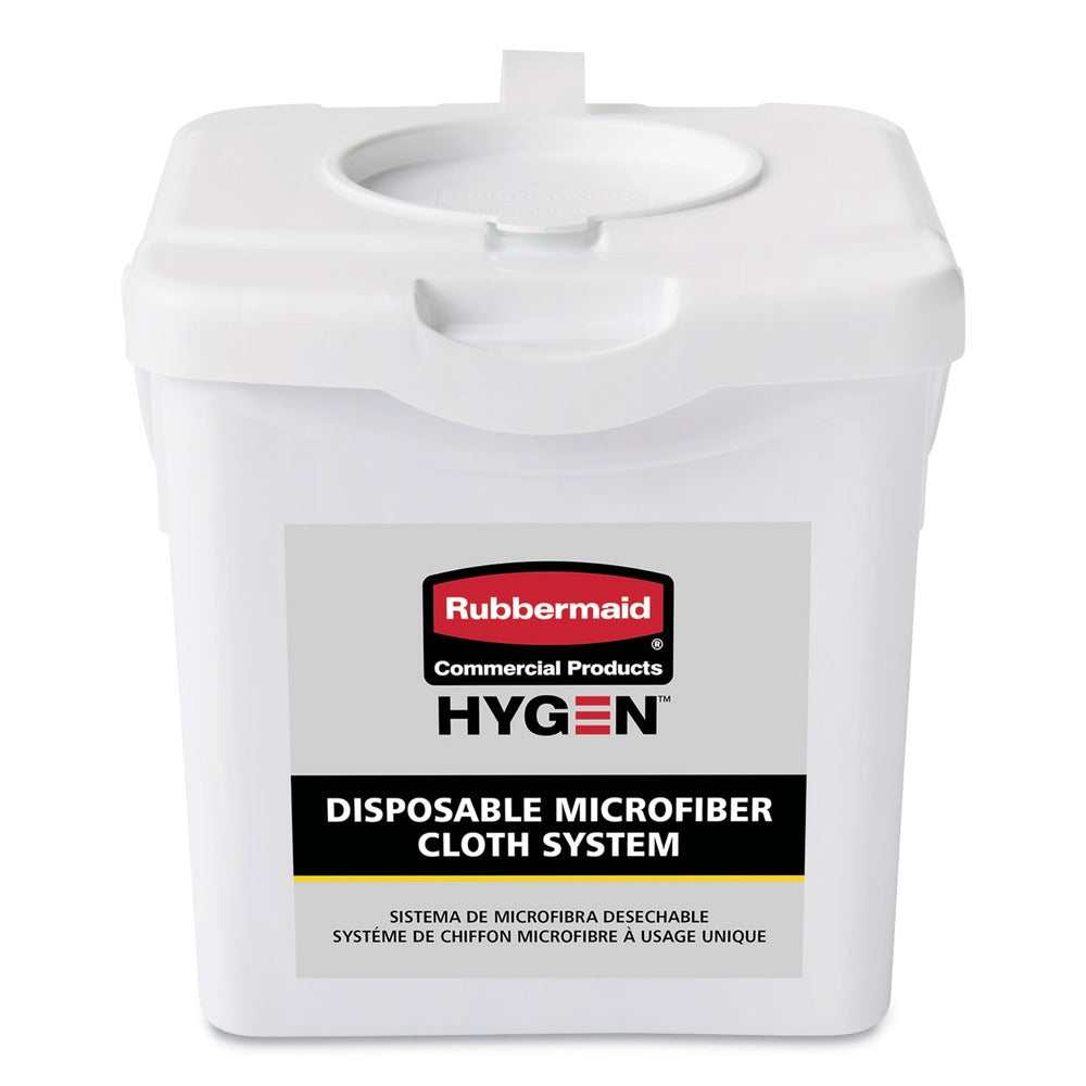 Rubbermaid Commercial HYGEN 2135007 7.92 in. x 7.75 in. x 7.44 in. Disposable Microfiber Charging Bucket - White (4/Carton)