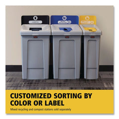 Rubbermaid Commercial Slim Jim 33 gal 1-Stream Landfill Resin Recycling Station - Gray